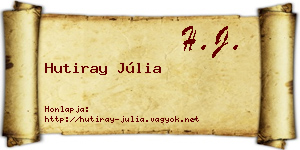 Hutiray Júlia névjegykártya