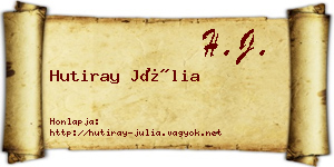 Hutiray Júlia névjegykártya